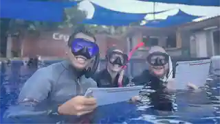 Assistant Instructor Trainer Course candidates learning in the Crystal Dive pool