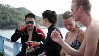 Crystal Dive Divemaster Instructors on boat