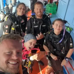 Divemaster Course Trainees on the boat at Crystal Dive Koh Tao Thailand