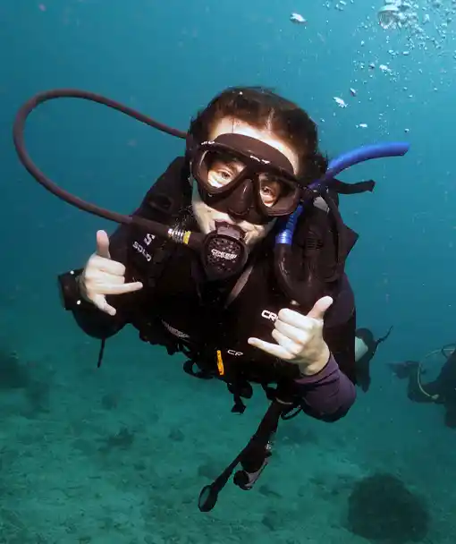 A happy DMC on the divemaster course koh tao