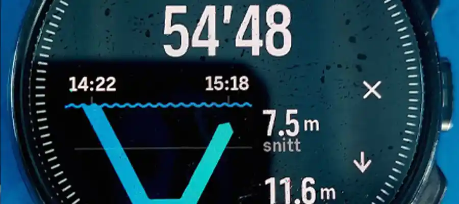 Close up view of a dive computer