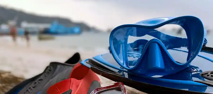 Scuba gear on the beach of Koh Tao
