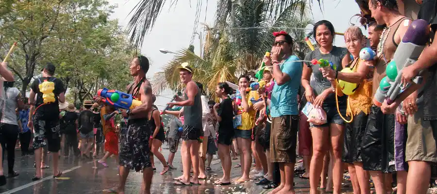 Songkran street party on koh Tao