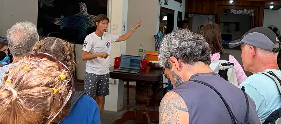 chronicles swim for sharks koh tao briefing Shark Conservation briefing at Crystal Dive