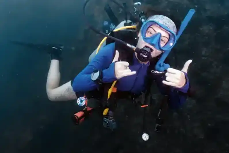 shark ecology course diver in the water around Koh Tao Thailand