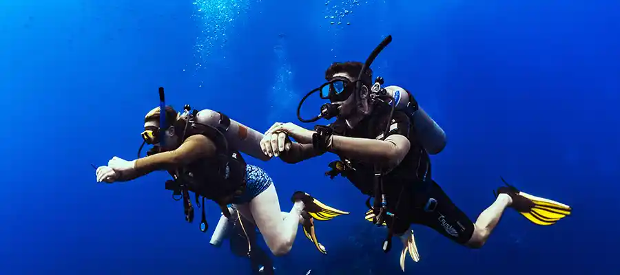 chronicles how to start diving advanced Divers navigating on Advanced Diving Course